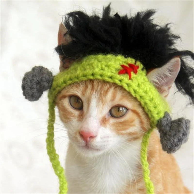 Pet вязаный Кепки собаки кошки Хэллоуин костюм для собаки кошки фестиваль Косплэй милый пират рога КРС шляпа с милой собачкой повязка для волос аксессуары головной убор
