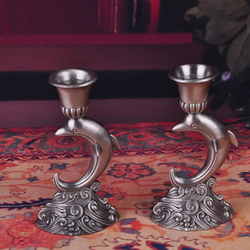 1 пара дизайнерские подсвечники с дельфинами подсвечник для рукоделия подставка