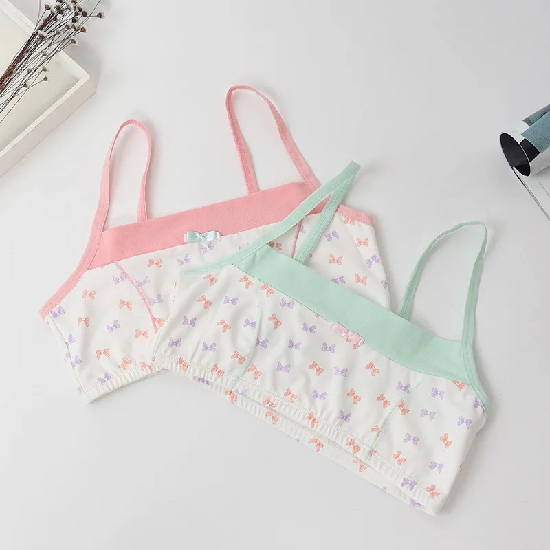 Бюст 80 или меньше Девочек Хлопок Кружево лук Нет Груди Площадку обучение