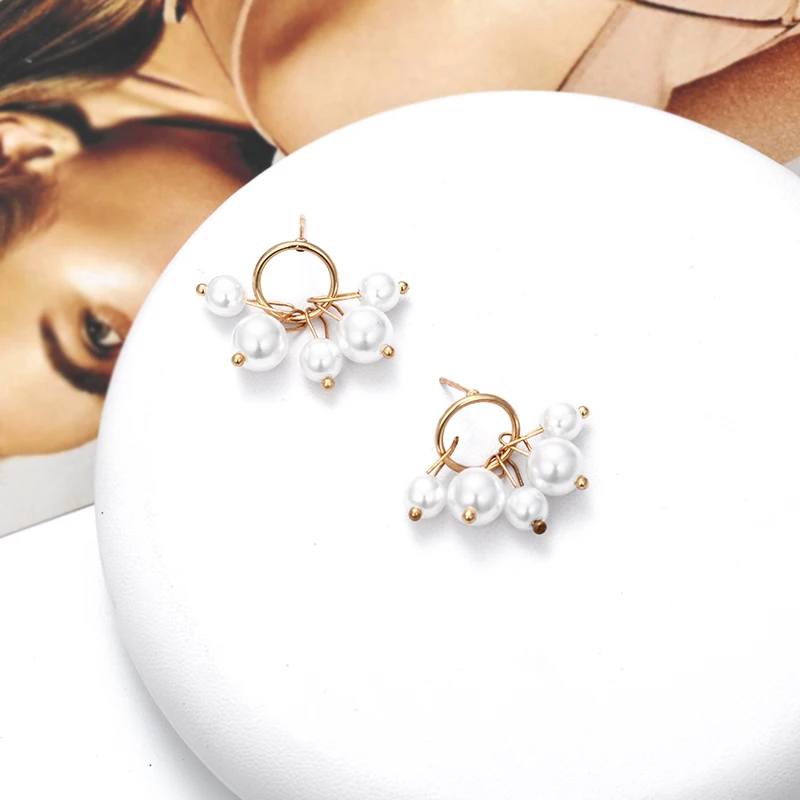 Женские серьги-подвески TMXK angele круглые серьги с металлическим жемчугом