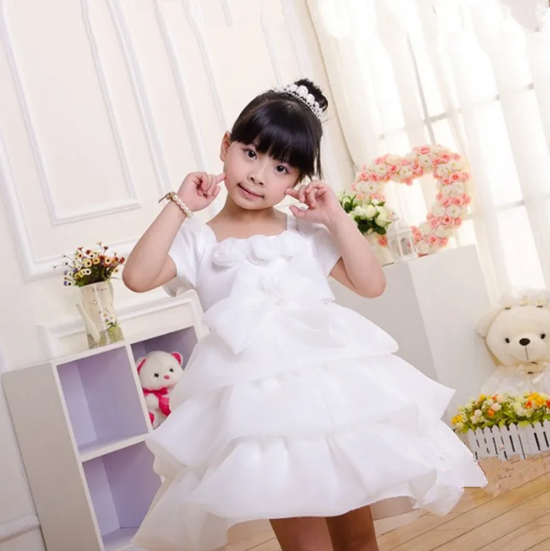 2018 летнее платье с коротким рукавом для девочек свадебное официальное принцессы