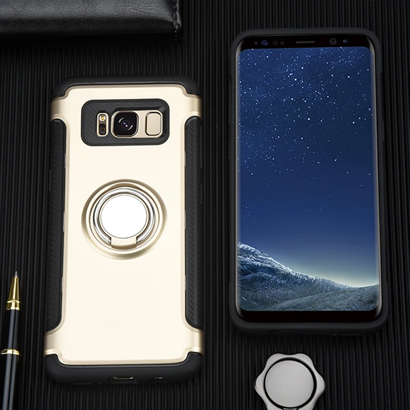 Чехол jRGK из ТПУ для телефона Samsung Galaxy S8/ S8 Plus с магнитным кольцом держателем Note 8