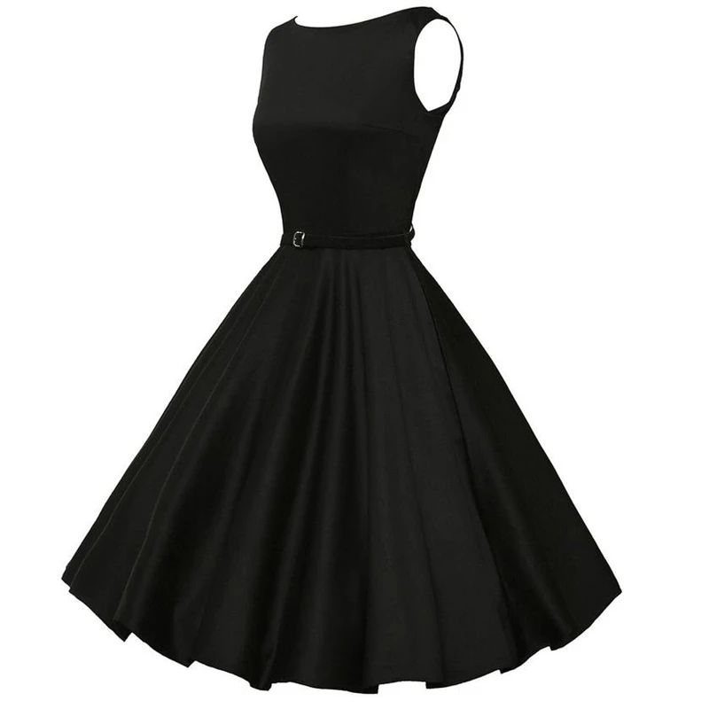 Doreenbow черный красный Винтаж платье Для женщин лето-осень сексуальные o-образным