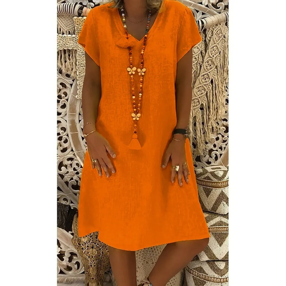 2019 модное летнее женское стильное платье по колено Feminino Vestido хлопковое