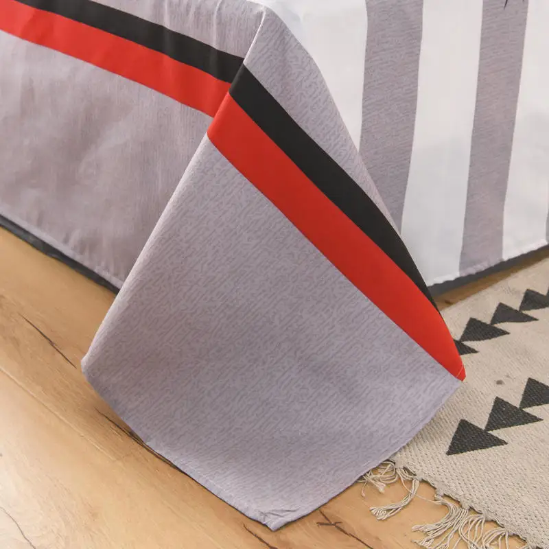 Gray white orange black stripes Bedding Set Sanding Bed Duvet Cover Sheet Pillowcases Twin Queen size bed | Дом и сад