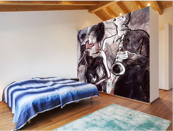 Пользовательские художественные обои джазовая группа и танцоры ретро для