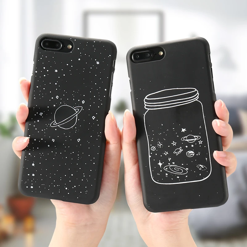KISSCASE Space Patterned Case For iPhone 5s 6s 7 8 xr Xs max Phone Cases XS Couples Ultra Thin Hard PC Cover Capa |