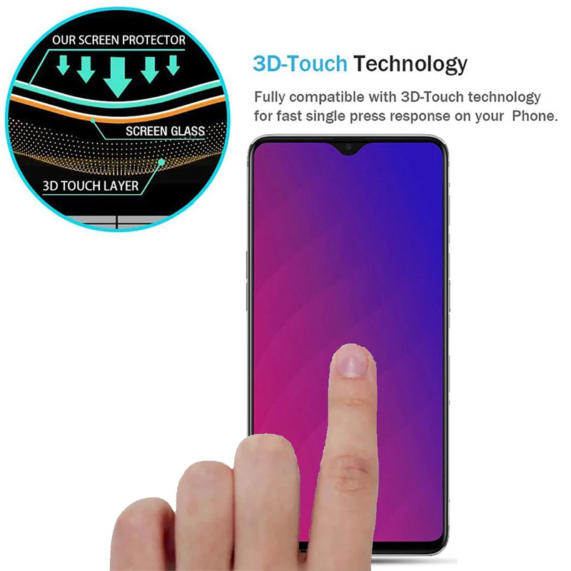 Закаленное стекло с полным покрытием из алюминия для OPPO A9 2 шт. защитная пленка