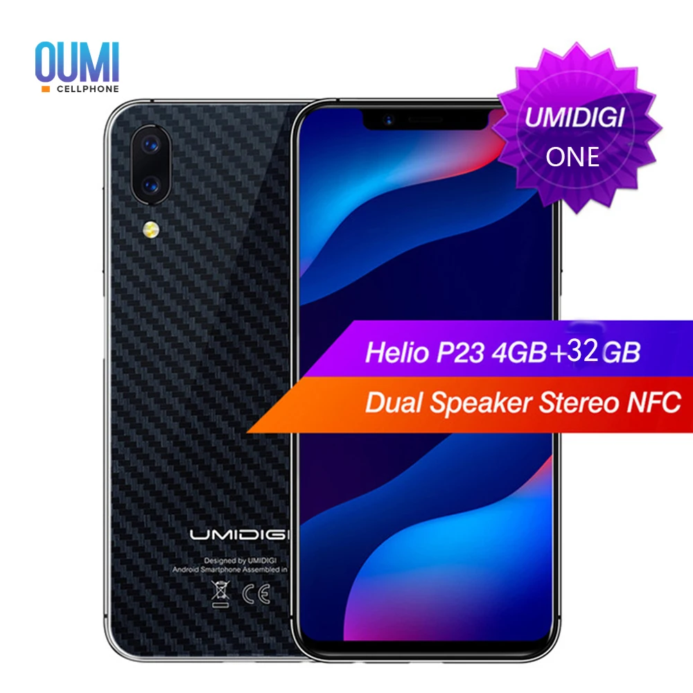 UMIDIGI One Face beauty мобильный телефон 5 86 &quotAndroid 8 1 MTK6763 Octa Core 4 Гб + 32 ГБ 12MP 5MP двойная
