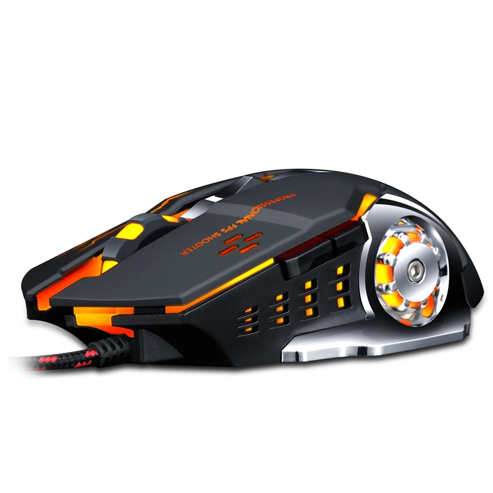 Профессиональная геймерская игровая мышь 8D 3200 dpi, регулируемая Проводная оптическая светодиодный мышь для компьютера, USB кабель, бесшумная мышь для ноутбука