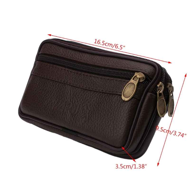 

Men Leather Pouch Belt Sports Hiking Camping Mobile Phone Pocket Pack Waist Bag