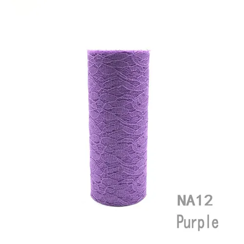 NA12Deep purple 15 см 10 ярдов кружева тюль рулон одежды шитье и свадебное украшение из ткани лента на стул для вечеринки лук настольная дорожка украшения - Цвет: NA12Deep purple