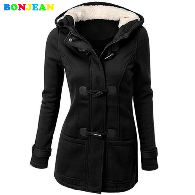 Bonjean Для женщин Зимняя классика Стиль стекались с капюшоном Переключить Duffle