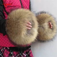 nature genuine fur cuff oversize real raccoon fur boot cuff sleeves sleeve for women winter coat downcoat x2
