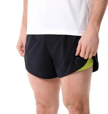 Male yellow DICHSKI 2 в 1 Мужские шорты для марафона шорты для бега спортивные шорты для спортзала спортивные велосипедные шорты женская одежда больших размеров - Цвет: Male yellow