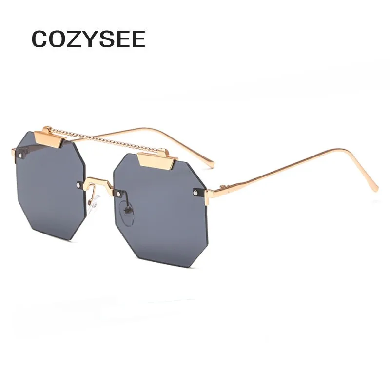 Трендовые солнцезащитные очки без оправы квадратные oculos Feminino Ретро Винтажные