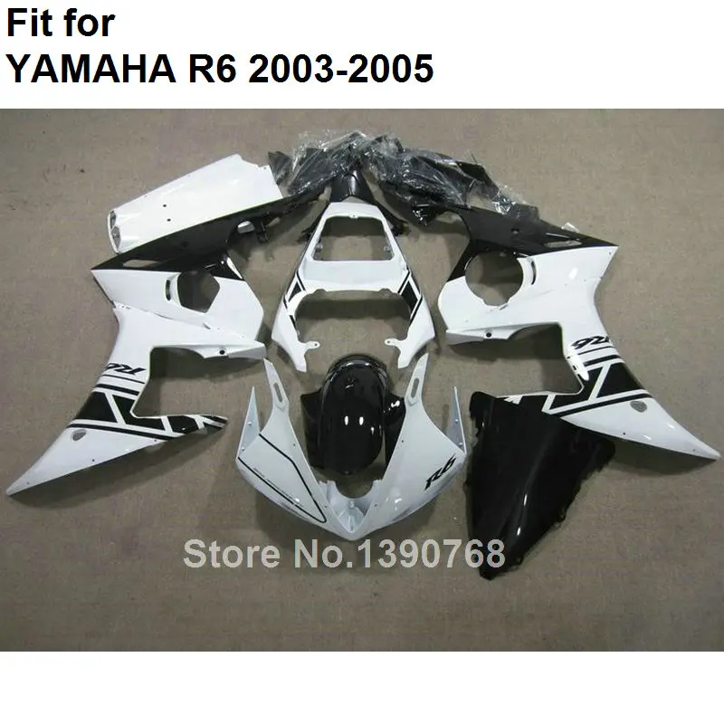 Хит продаж набор обтекателей мотоцикла для Yamaha Белый Черный YZFR6 2003 2004 2005