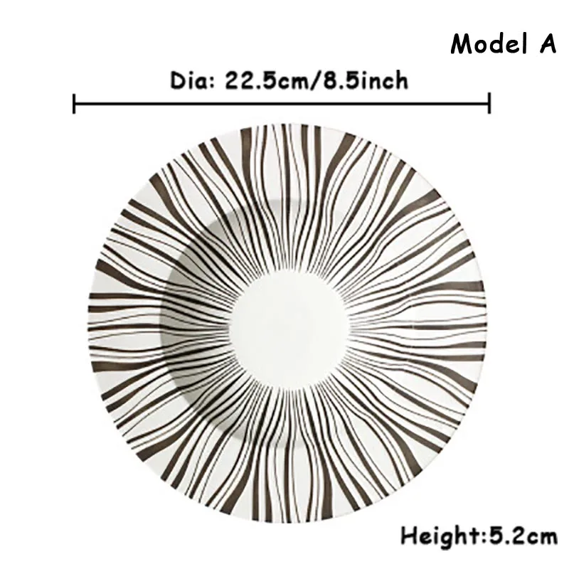 Керамическая тарелка столовая посуда Глубокая поднос для еды Vajilla креативные