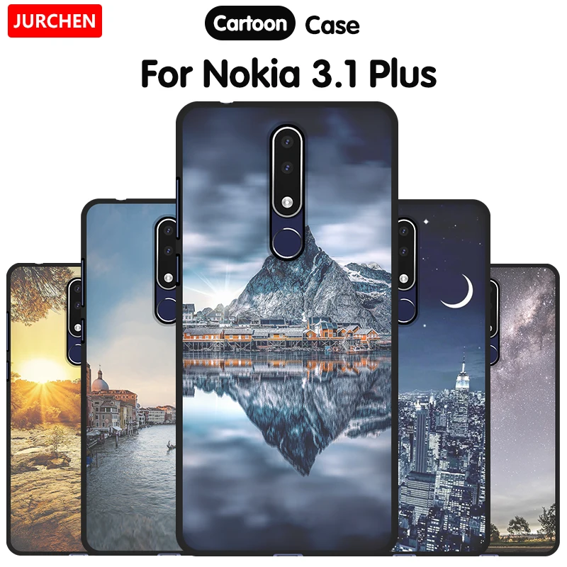 Мягкий чехол JURCHEN для Nokia 3 1 Plus телефона с красивым рисунком мягкий силиконовый