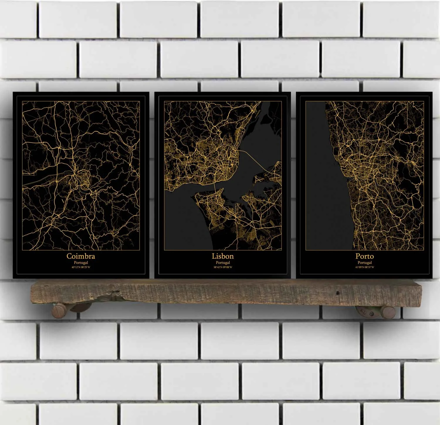 Coimbra Lisbon Porto Portugal Map Poster | Дом и сад