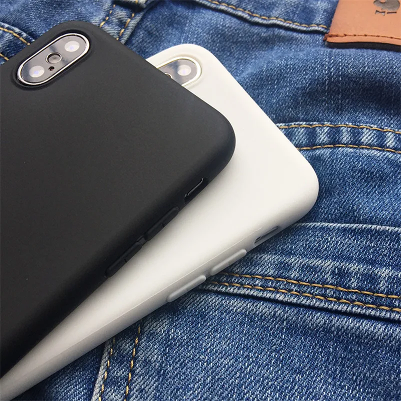 Белый черный матовый чехол для iPhone 11 Pro Xs Max XR X 10 5 5S SE 6 6S 7 8 Plus мягкая задняя крышка