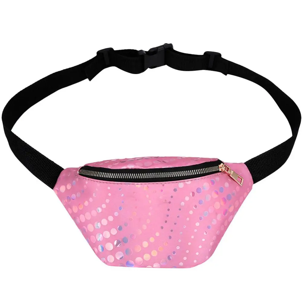 Pink purse Поясная Сумка однотонного цвета, модная поясная сумка, женская сумка для почек, уличная кожаная сумка на молнии с блестками, лазерная сумка-мессенджер, нагрудная поясная сумка j10 - Цвет: Pink purse