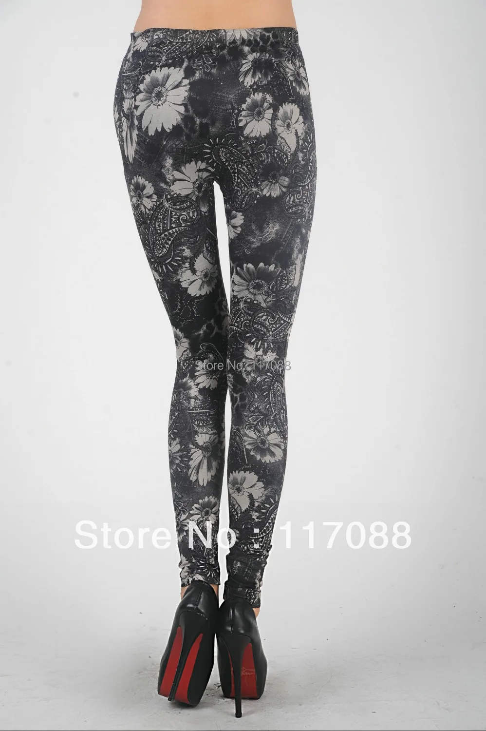 ML7592 Бесплатная доставка Цветочные Леггинсы дизайнерские брюки для женщин стрейч