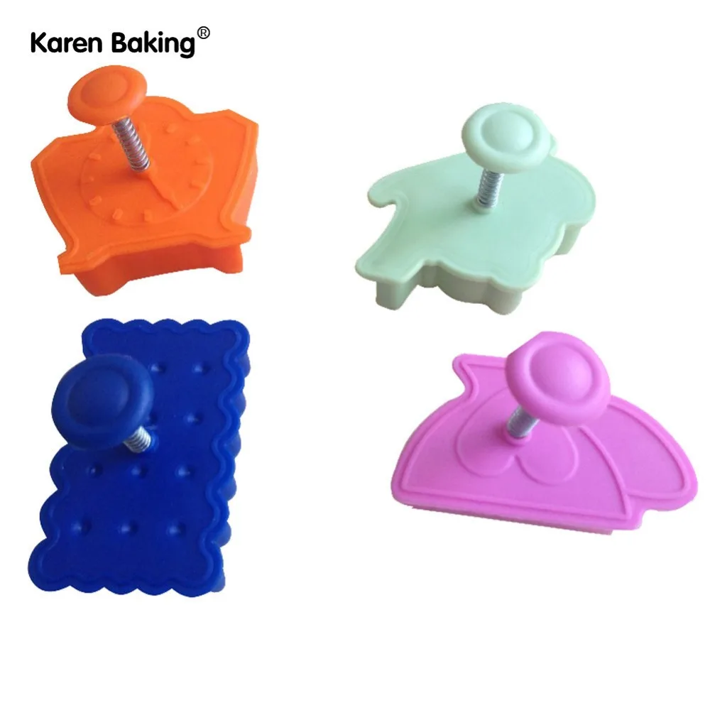 4 шт. Новый Чай время Форма поршень резак печенья корка пирога плесень Бисквит A016 |