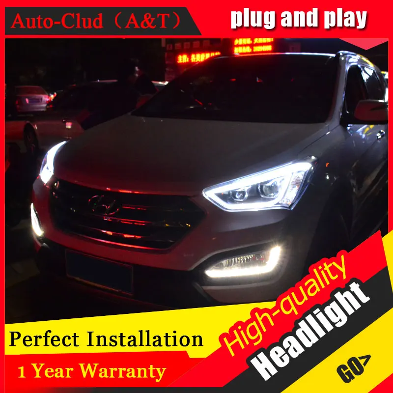 

2Pcs LED Headlights For Hyundai IX45 2013-2016 led car lights Angel eyes xenon HID KIT Fog lights LED Daytime Running Lights