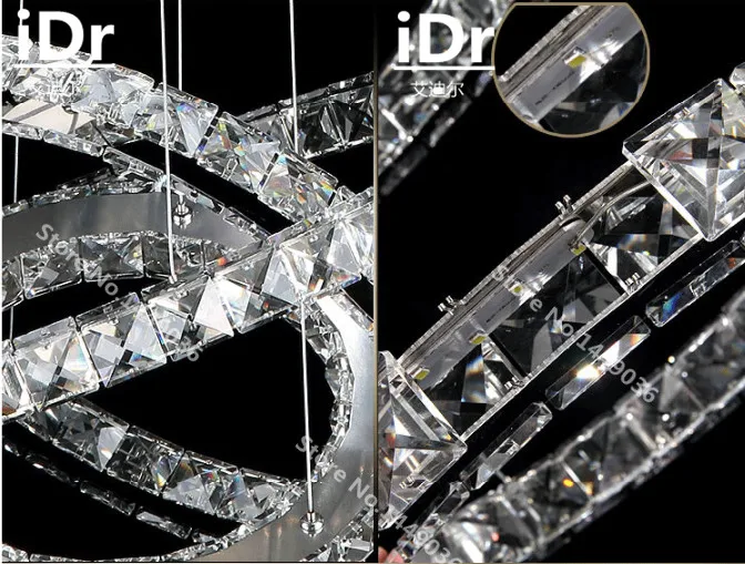 3 кольца современная светодиодная люстра свет блеск для столовой фойе лестницы