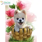 Zhui Star 5D Diy полностью квадратная дрель Алмазная картина вышивка крестиком милая собака и Роза вышивка горный хрусталь мозаика домашний Декор подарок
