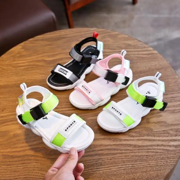 Летняя детская обувь для мальчиков и девочек пляжная с мягкой подошвой дышащие