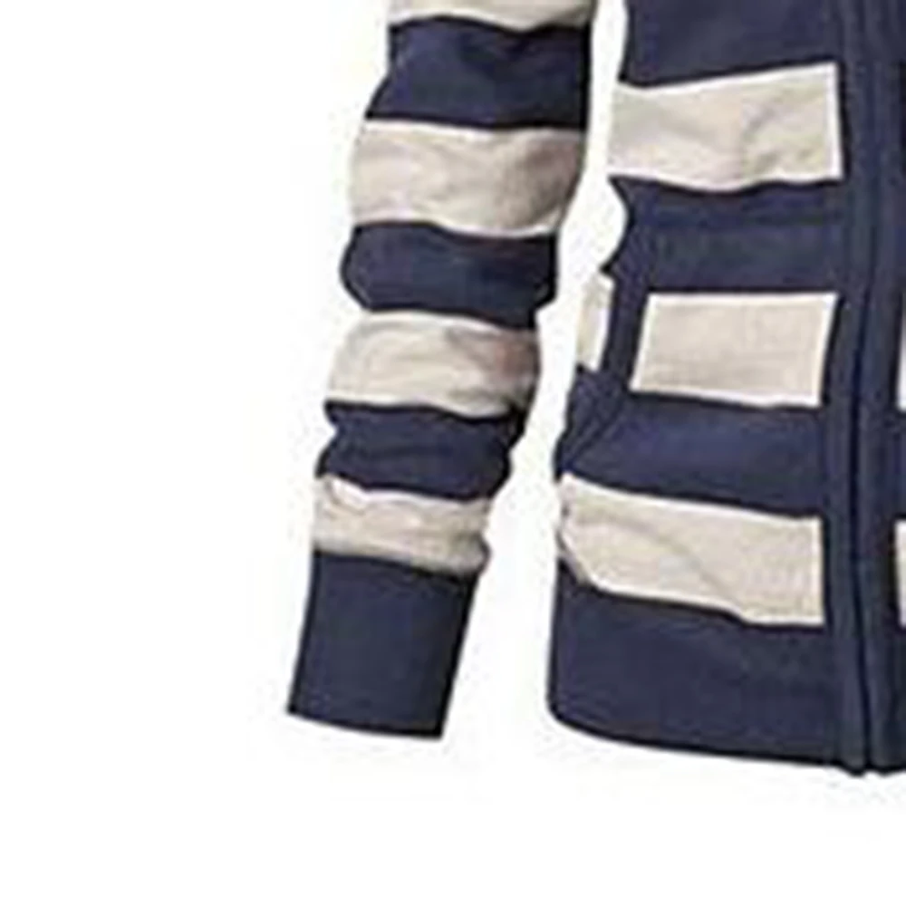 Осень 2018 модные толстовки с капюшоном Свитшот в полоску Повседневное длинным