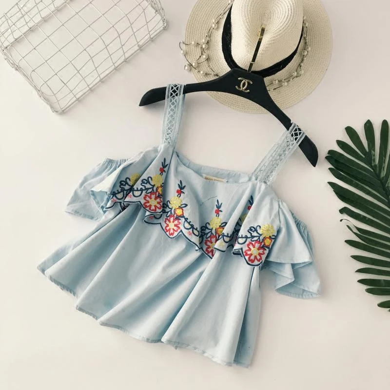Новинка 2018 милые летние женские Модные свободные топы с оборками на бретельках