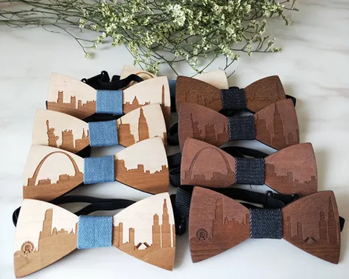 Модные деревянные галстуки-бабочки для джентльменов уникальные мужские ручной