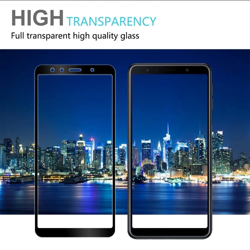 С уровнем твердости 9 H Стекло для Samsung Galaxy A7 2018 мягкий чехол из закаленного Экран