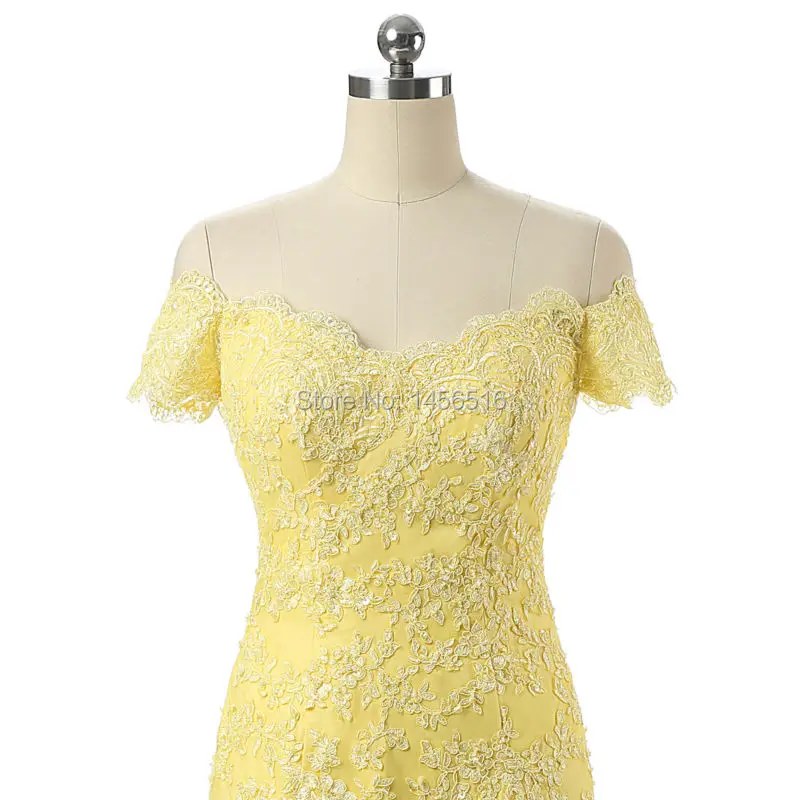 PRD-0302 Русалка Наплечная аппликация для женской футболки Кружева vestido de festa Longo желтый реальные фото платья для выпускного в деловом стиле Robe De Soiree