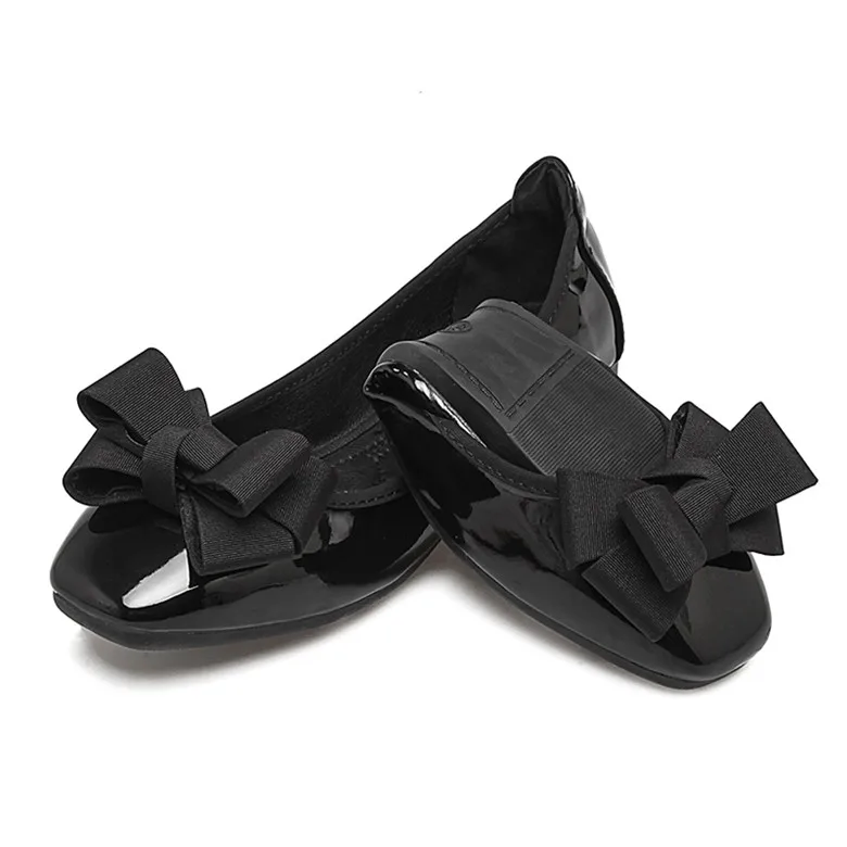 black 01 Ceyaneao сезон: весна-лето Плоская Shoes2018 модный бант-бабочка балетки удобная обувь для девочек красного цвета; женская обувь большой полноты, Размеры; мокасины на платформе Mujer - Цвет: black 01