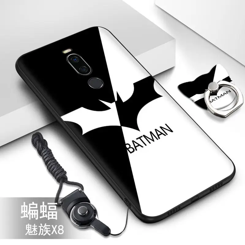 Чехол для Meizu X8, 22 цвета, популярный HD узор, ТПУ, мягкий силиконовый чехол, чехол для Meizu X8, чехол с кольцом brack# VA Funds