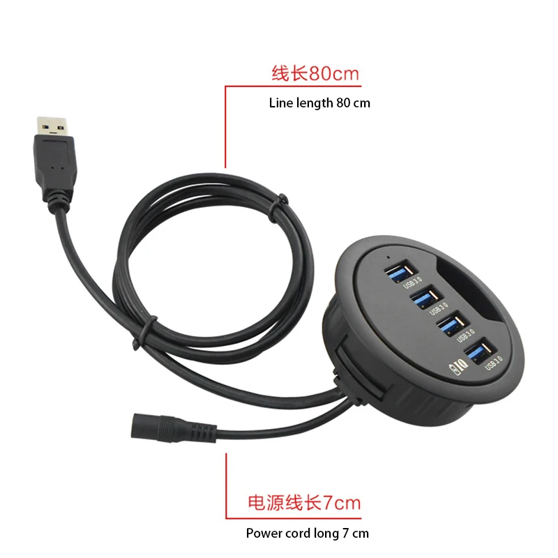Офисный Компьютерный стол с круглым отверстием USB3.0+ USB разделитель постоянного тока USB концентраторы конвертер ноутбук/ПК/Mac интерфейс расширения 4 порта Plug play