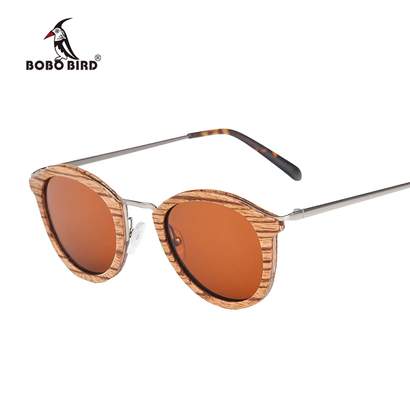 BOBO BIRD-Gafas de sol polarizadas para hombre y mujer, lentes de sol de madera Vintage, Retro, UV400, AG028