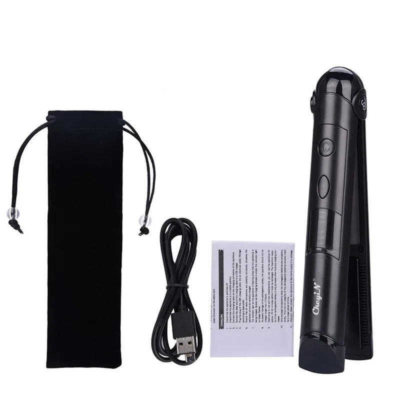 Перезаряжаемый Электрический утюжок для выпрямления и завивки щипцы волос 2 в 1