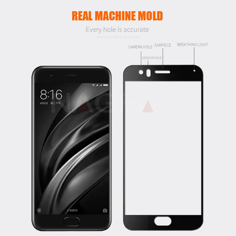 NAGFAK Защитное стекло для Xiaomi mi 5 5S 5X 5S Plus mi 6 Защитная пленка для экрана Flim 9H On для Xiaomi mi 6 mi 5 закаленное стекло