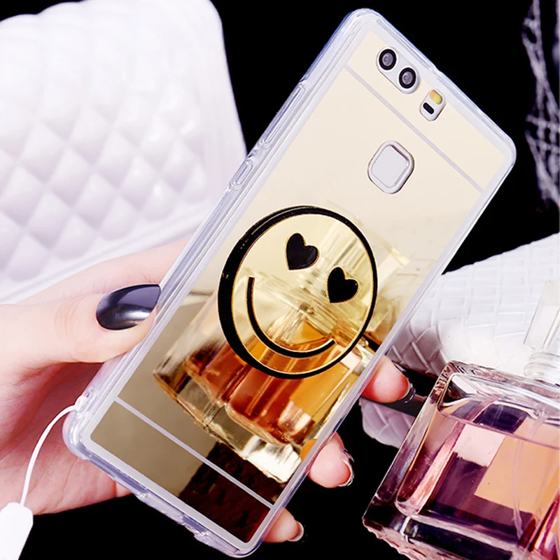 Для Huawei P9 P10 надпись на зеркале Smile чехлы для P8 Lite Plus Mate Honor 7 8 9 6X V8 Mate8 Mate9 |