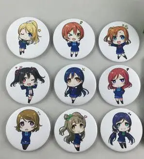 D 9pcs set 9 шт./компл. значок аниме Love live Lovelive Minami Kotori Ayase Eli Sonoda Nozomi брошь значок больше стилей значок Kawai анимация - Окраска металла: D 9pcs set