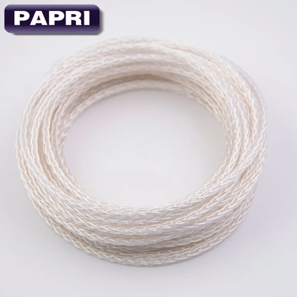 PAPRI 8 сердечников Trenzado PTFE OCC серебряный кабель для DIY HIFI аудио наушники гарнитура