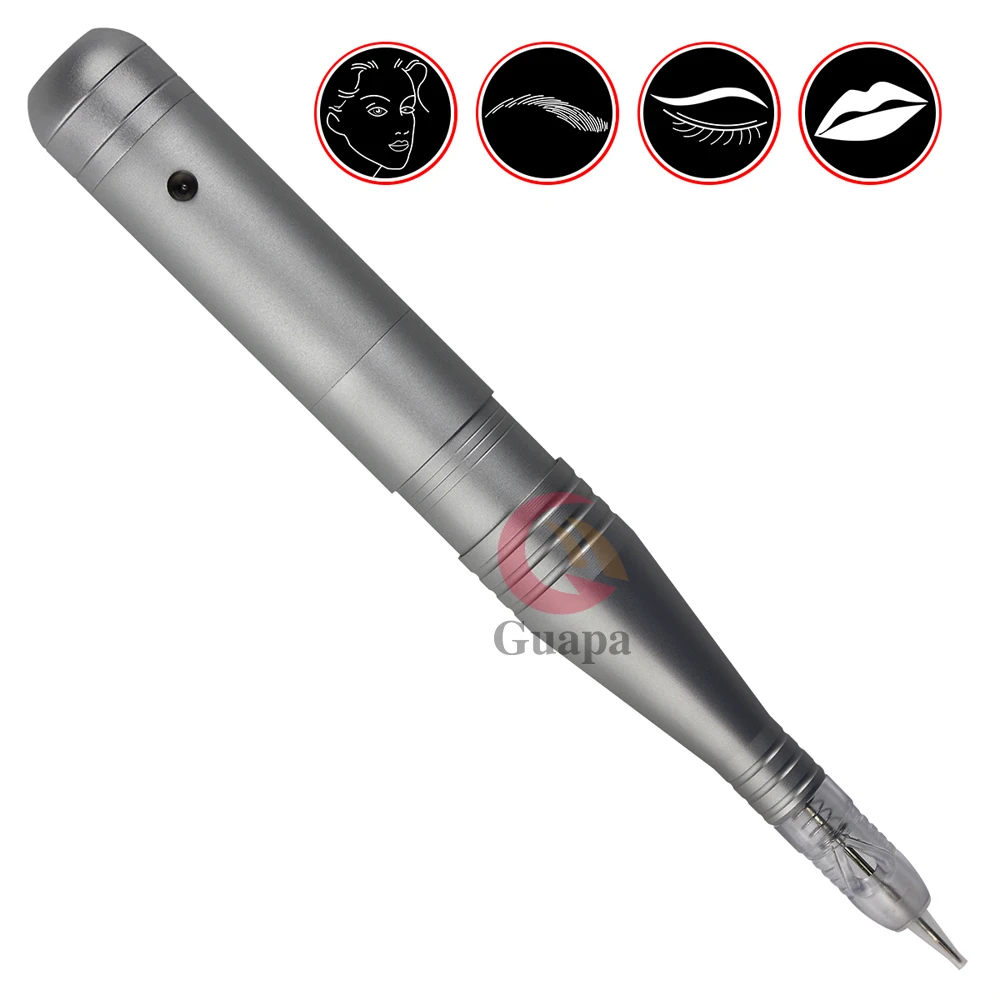 Машинка для перманентного макияжа с серебряными картриджами 3 уровня