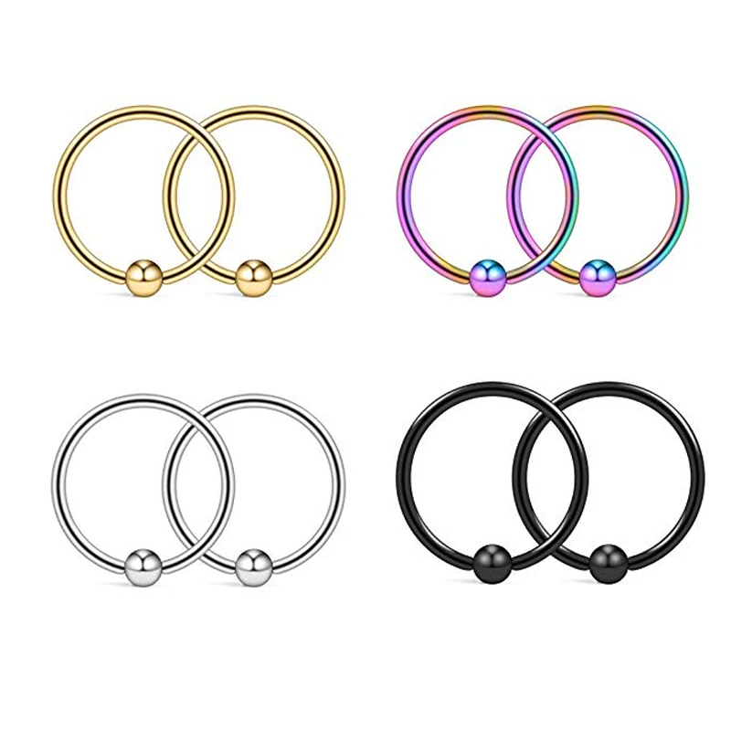 Кольцо Utimtree из нержавеющей стали для пирсинга украшение носа губ бровей языка