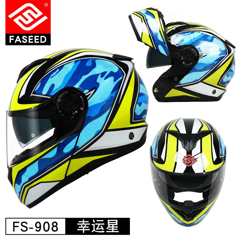 FASEED Filp up модульный мотоциклетный шлем гонки Casco мотоциклетные шлемы de Motociclista двойные козырьки моторный шлем - Цвет: 11