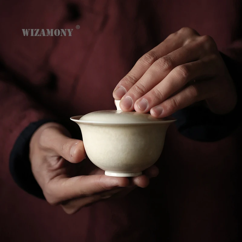150 мл WIZAMONY новый стиль пепепельно серый Керамический Китайский Kungfu Gaiwan посуда для